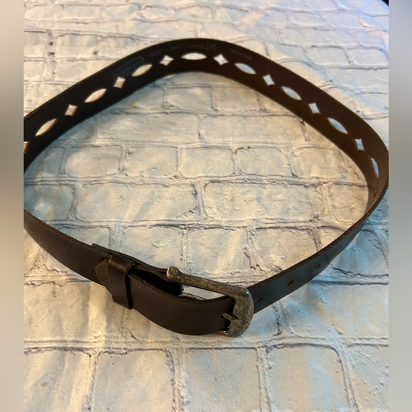 HIPWEAR CANADA BROWN LEATHER CUTOUTS BELT (16501) GENUINE LEATHER WOMENS BELT L - Picture 2 of 14